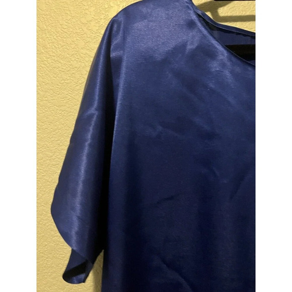 Vintage Christian Dior Women's Royal Blue Embroidered Night Gown Size L/XL - Picture 3 of 16